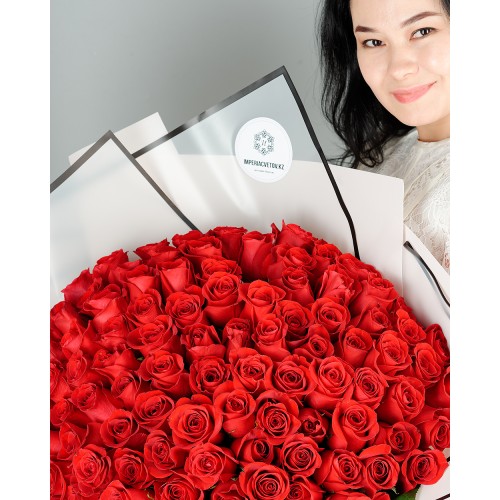 Купить на заказ Букет из 101 красной розы с доставкой в Кульсарах