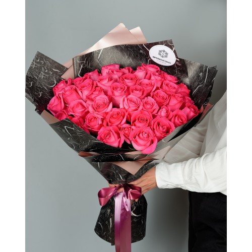 Купить на заказ Букет из 51 розовых роз с доставкой в Кульсарах