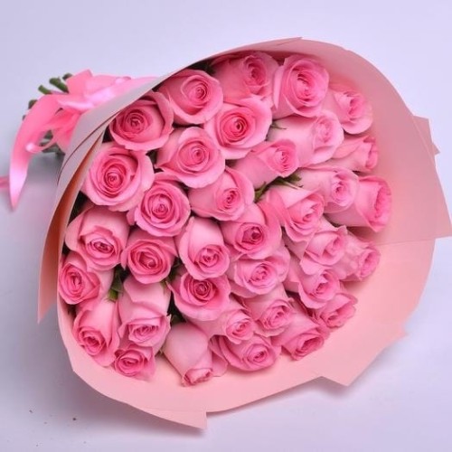 Купить на заказ Букет из 35 розовых роз с доставкой в Кульсарах