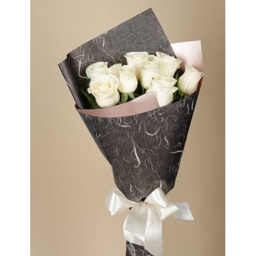 Купить на заказ Букет из 9 белых роз с доставкой в Кульсарах